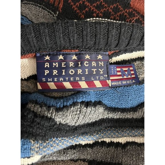 American Priority Sweaters Men's M Textured Sweater Cosby Biggie Hip Hop - Picture 5 of 5